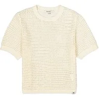 Garcia Kurzarmshirt Lochmuster Kurzarm Strick Sommerpullover