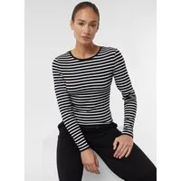 comma Langarmshirt T-Shirt Gestreiftes Longsleeve aus Baumwolle