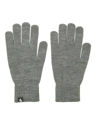 JACK&JONES - JACBARRY KNITTED GLOVES SN Grey Melange - Gr. - ONE SIZE