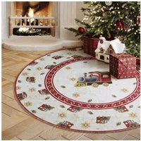 Villeroy & Boch Teppich Toy's Delight Limited Edition Santa Claus, rund, Höhe: 3 mm, Limited Edition, Weihnachten, Wohnzimmer, Baumrock, Waschbar, Rund