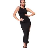 Chilirose Minikleid Elegantes Beinschlitz langes Kleid Schlitz Frauen Dessous Kleid in sch