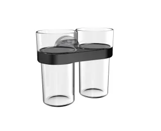 emco round C Doppelglashalter Behälter Kunststoff, schwarz, 432513300 432513300