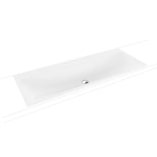 Kaldewei Silenio Einbau-Waschtisch 907906273001 3039, 120 x 46 cm, weiß Perl-Effekt, ohne Überlauf, 3 Hahnlöcher