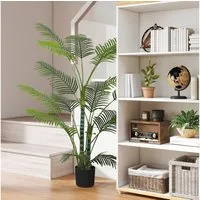 Kunstpflanze Künstliche Pflanzen Wie Echt Zimmerpflanze Kunstbaum Palme, HOMCOM, Höhe 175 cm, für Wohnzimmer Schlafzimmer Büro Garten Dekoration