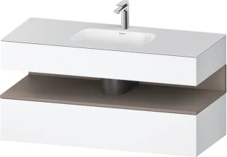 Duravit Qatego Einbauwaschtisch mit Konsolenwaschtischunterbau Weiß Matt 1200x550x600 mm - QA4787043 QA4787043180000
