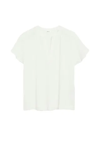 s.Oliver Red Label - Kurzarm-Bluse weiß - Gr. - 46