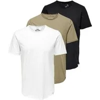 ONLY & SONS T-Shirt 3er Pack ONSBENNE (Spar-Set, 3-tlg) T-Shirt - Baumwolle - Atmungsaktiv - Vielseitiges Basic