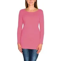 Alkato Langarmshirt Alkato Damen Langarm Longshirt Langarmshirt Tunika Basic Shirt
