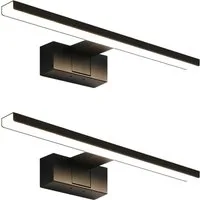 ZMH LED Spiegelleuchte Schwarz 30/40/60CM Neutralweiß Wandlampe für Keller&Spiegel, Augenschutz, LED fest integriert, Neutralweiß, Einfach zu installieren, Augenschutz