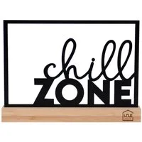 UNUS HOME Dekofigur Deko Aufsteller Chill Zone Metall (Deko-Aufsteller Chill Zone), Metalldeko, Tischdeko, Geschenkidee, Deko fürs Wohnzimmer