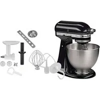 KitchenAid Küchenmaschine 5K45SSEOB ONYX BLACK, 275 W, 4,3 l Schüssel, Gratis Fleischwolf/Spritzgebäckvorsatz (Wert ca. 129,-UVP)
