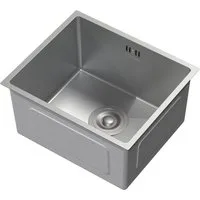 ML-DESIGN Küchenspüle Spülbecken aus Edelstahl, mit Ab- und Überlaufgarnitur & Siphon, 40/34 cm, Silber Einzelbecken Waschbecken Küche Spüle Edelstahlspüle