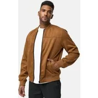 Indicode Lederimitatjacke Herren Ibon Übergangsjacke Herrenjacke Kunstlederjacke mit Stehkragen