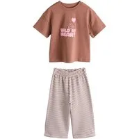 Next Top & Hose Kurzarm-T-Shirt und weite Hose im Set (2-tlg)