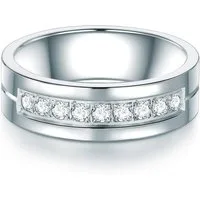 Trilani Fingerring Bandring aus Edelstahl, mit Zirkonia für Damen