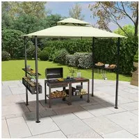 FIVMEN Grillpavillon Grillhaus mit Doppelschichtdach, Gartenparty BBQ Pavillon, Grillüberdachung Grillunterstand für Camping/Garten