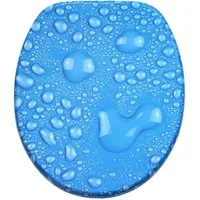 Sanilo WC-Sitz Tautropfen Blau mit Absenkautomatik, Toilettendeckel vom Hersteller, hochwertig & moderner Klodeckel mit Motiv, universell, leichte Montage