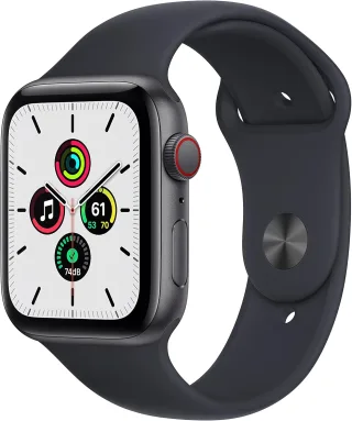 Apple Watch SE [GPS + Cellular inkl. Sportarmband mitternacht] 44mm Aluminiumgehäuse spacegrau