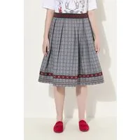 Ulla Popken Jerseyrock Trachtenrock Jacquard A-Linie Zierband