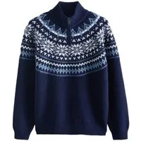 Next Troyer Regular Fit Troyer mit Fairisle-Muster und Wolle (1-tlg)