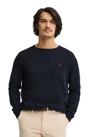 Pullover marineblau mit Rundkragen und Rigby Go Logo