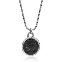 HAZE & GLORY Kette mit Anhänger Lava Stein - Firestarter 925 Silber