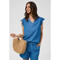 KAFFE Kurzarmbluse Kurzarm-Bluse KAannaline