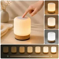 ibettertec LED Nachttischlampe LED Nachtlicht Nachttischlampe Touch-Lampe,USB,Dimmbar, LED fest integriert, stufenlos dimmbar, Soft-Light-Touch-Steuerung,Nachtlicht für Kinder,3 Helligkeitsstufen