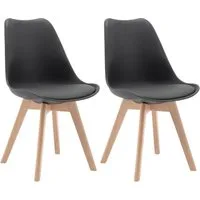 Woltu Esszimmerstuhl (Set, 2 St), Polsterstuhl Sitzfläche aus Kunstleder Holzbeine