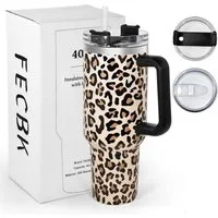 LuxusKollektion Thermobecher Thermobecher Strohhalm Henkel 1,2L Auslaufsicher Edelstahl