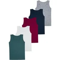 LOREZA Unterhemd 5er Set Jungen Unterhemden - Basics - Bunt (Spar-Packung, 5-St., 5er Pack)
