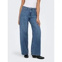 ONLY High-waist-Jeans ONLSILKY SOFT HW WIDE DNM PIM233 NOOS mittlere Waschung, hohe Leibhöhe, weite Beinform