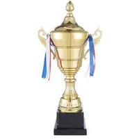 Goods+Gadgets Dekoobjekt Goldene XXL-Trophäe – Dekopokal, Auszeichnung & Preis für Gewinner, 36 cm - Sieger Trophäe