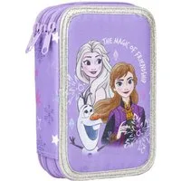 Cerda Federtasche Frozen 3 Fach gefüllt Federmäppchen Federmappe Mäppchen Anna Elsa, (42-tlg)