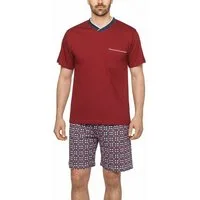 Moonline Shorty Herren Shorty Schlafanzug kurz aus Baumwolle