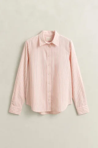 GANT - Regular Fit Classic Popeline Hemd mit Streifen apricot pink - Gr. - 42