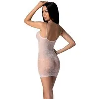 Passion Netzkleid Minikleid in weiß Netzkleid transparent elastisch (1-tlg)