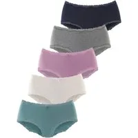 Vivance Taillenslip (5er-Pack) aus elastischer Baumwolle, mit Spitzenabschluss