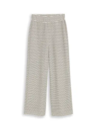 Denim Tom Tailor - Wide Leg Strickhose white black knit stripe - Gr. - XL