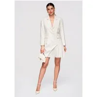 OMBRE Abendkleid Damen Etuikleid Minikleid V-Ausschnitt Cocktailkleid (kein Set, 1-tlg) Asymmetrischer Vorderseite mit Falte