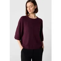 comma Kurzarmpullover Strickpullover Kurzarmpullover im Relaxed Fit