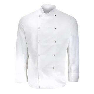 Dennys Herren Kochjacke, Langarm (Weiß)