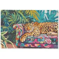 MuchoWow Fußmatte Leopard - Bunt - Tropisch, Rechteckig, innen Schmutzfangmatte, Tür, Schmutzfänger Flur, Teppich 60x40 cm