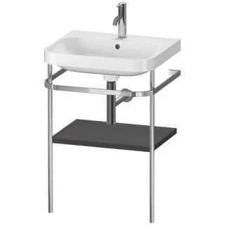 Duravit Happy D.2 Plus c-shaped Set mit Metallkonsole Graphit Supermatt 575x490x850 mm - HP4835O8080 HP4835O8080