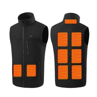 TENGOO 9 Zones Heating Vest for Men USB Charging Thermal Electric Heated Sleeveless Stand Collar Coat Washable