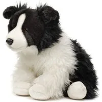 Uni-Toys Kuscheltier Border Collie, sitzend - m/o Leine - 30 cm - Plüsch-Hund - Plüschtier, zu 100 % recyceltes Füllmaterial