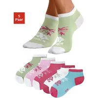 H.I.S Sneakersocken Kurze bunte Damen Socken (Packung, 5-Paar, Gr. 35-38 bis 43-46) im farbenfrohen Hawaii Design