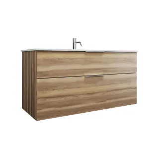Burgbad Mineralguss Waschtisch-Set Eqio Frassino Dekor Cappuccino/Alpinweiss, SEYU122F3437C0001 SEYU122F3437C0001