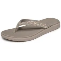 Skechers MEDITATION LUXE- Zehentrenner Strandschuh, Sommerschuh, Badeschuh mit Glitzersteinchen