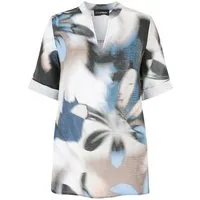 Doris Streich Blusentop aus softem Leinen mit floralem Print